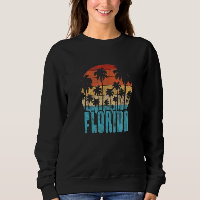 Florida Handflatan Träd Sunset Beach Summer Vacati T Shirt (Framsida)