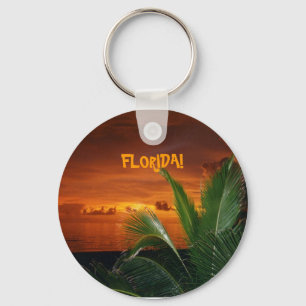 FLORIDA! härlig Florida solnedgång, palmträd Nyckelring