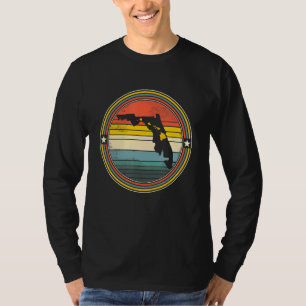Florida Hawaii Roots Origine State Karta Retro T Shirt