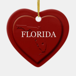 Florida Heart Karta jul Ornamet Julgransprydnad Keramik