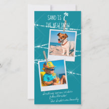 Florida Helgdag 2-Photo Sand är New Snö Card