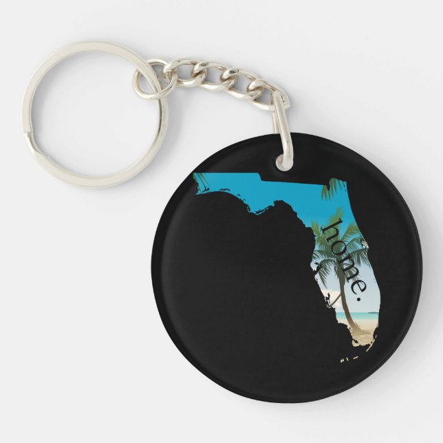 FLORIDA Hem Beach Ocean Handflatan Träd fylldes i (Framsidan)