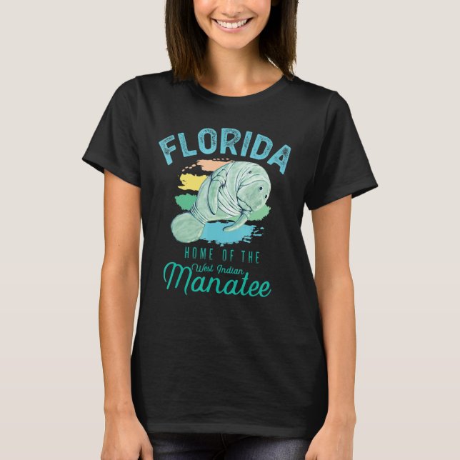 Florida hem för manat sjöko t shirt (Framsida)