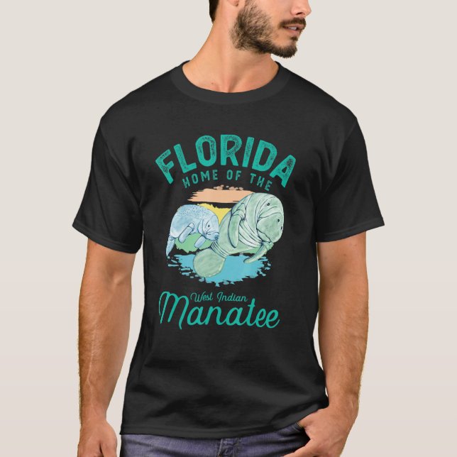 Florida Hem För Manatén Sjökossa 2 T Shirt (Framsida)