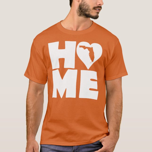 Florida Hem Heart Stat Tröjor T-Shirt (Framsida)