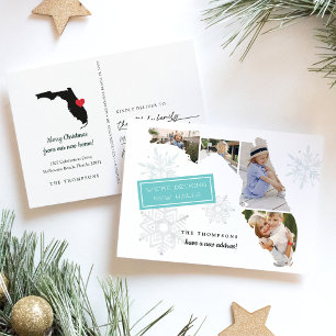 Florida Holiday Moving Announcement Postcard Helg Vykort