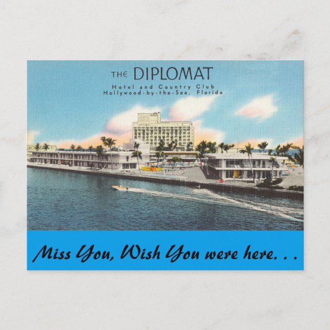 Florida, Hollywood, diplomat Vykort (Framsida)