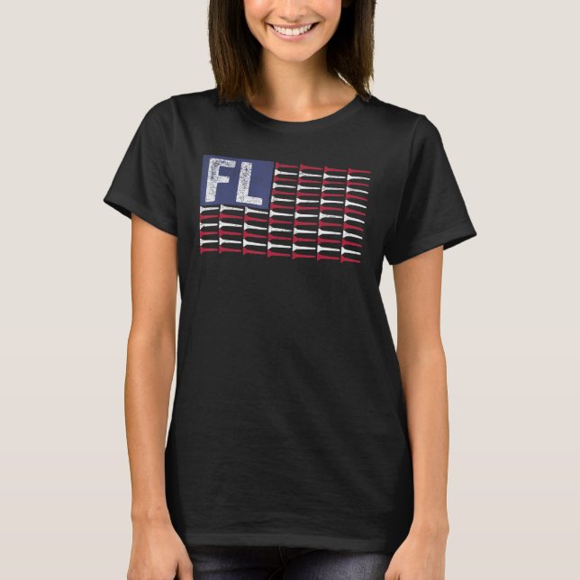 Florida Home State Fl American Flagga Patriotic Go T Shirt (Framsida)