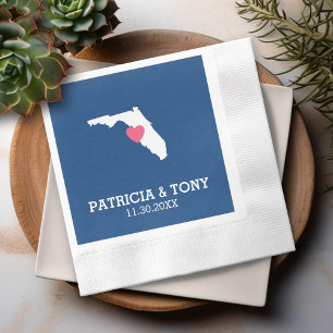 Florida Home State Kärlek med tillvalshjärta Pappersservett