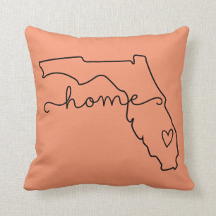 Florida Home State Kärlek, Movable Location Heart Kudde