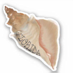 Florida Horse Conch Snäcka Klistermärken