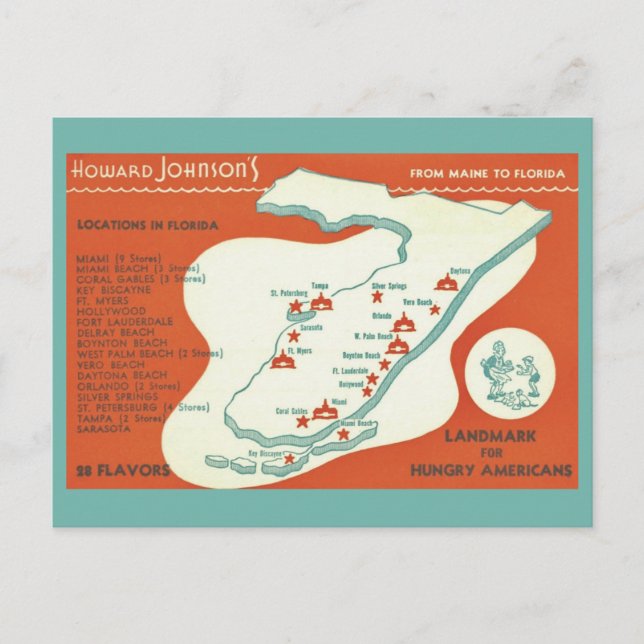 Florida Howard Johnsons Kartpostkort Vykort (Framsida)