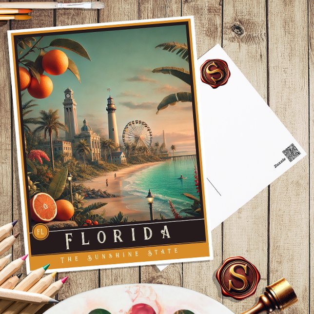 Florida | Hyper-Realistic State-vykort Vykort (Skapare uppladdad)