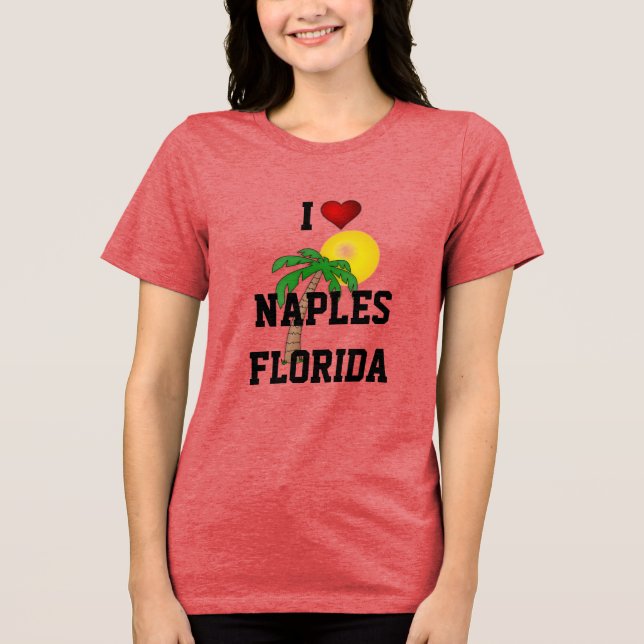 Florida: I Kärlek Neapel, Florida handflatan träd  T Shirt (Framsida)