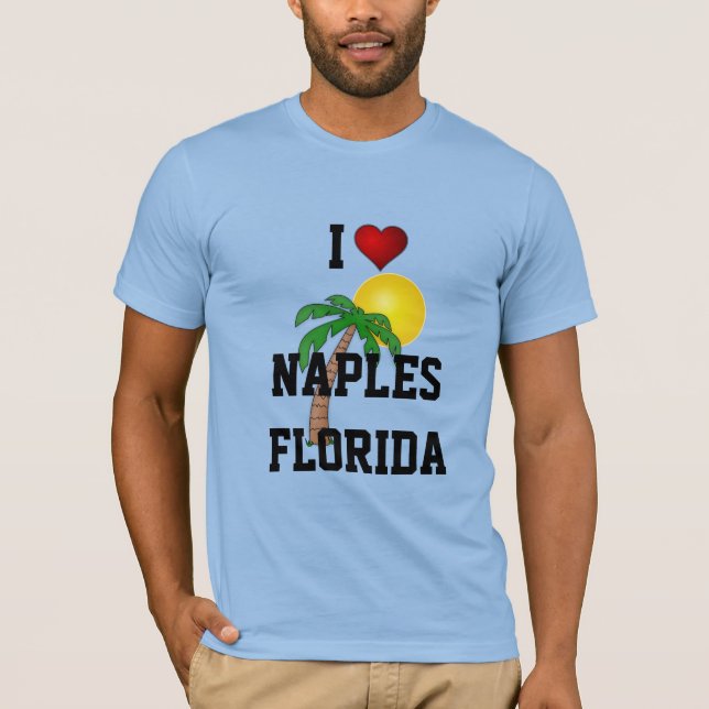 Florida: I Kärlek Neapel, Florida handflatan träd  T Shirt (Framsida)