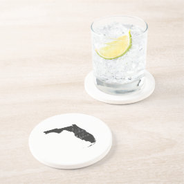 Florida I Like It Here State Silhouette Black Underlägg Sandsten