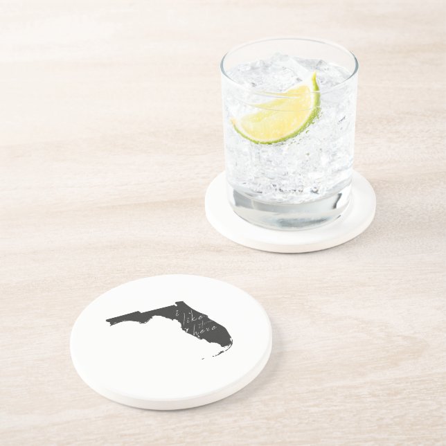 Florida I Like It Here State Silhouette Black Underlägg Sandsten (Sidan)