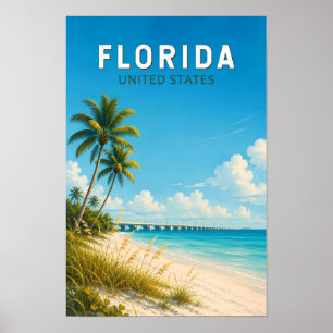 Florida Illustration Resa Konst Vintage Poster