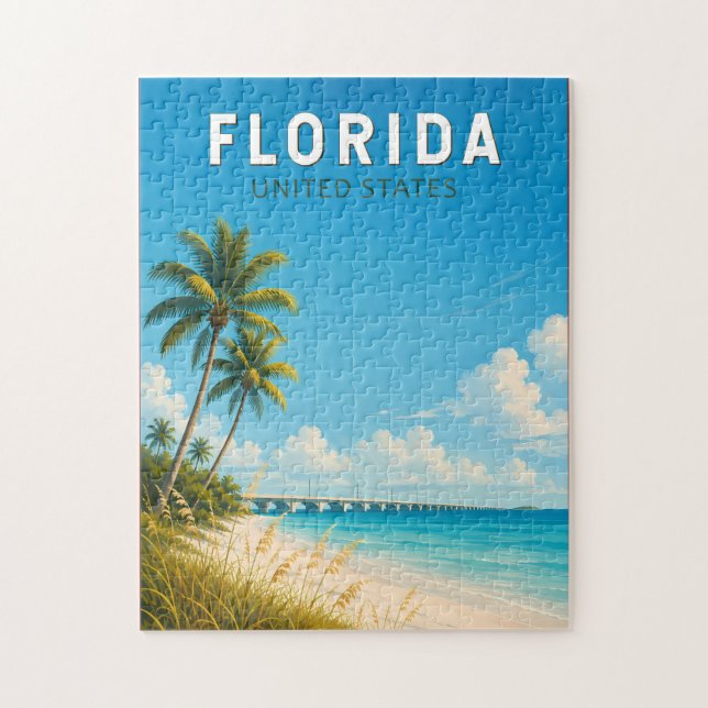 Florida Illustration Resa Konst Vintage Pussel (Vertikal)