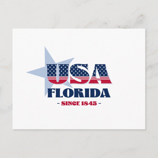 Florida in Red, White och Blue Postcard Vykort (Framsida)