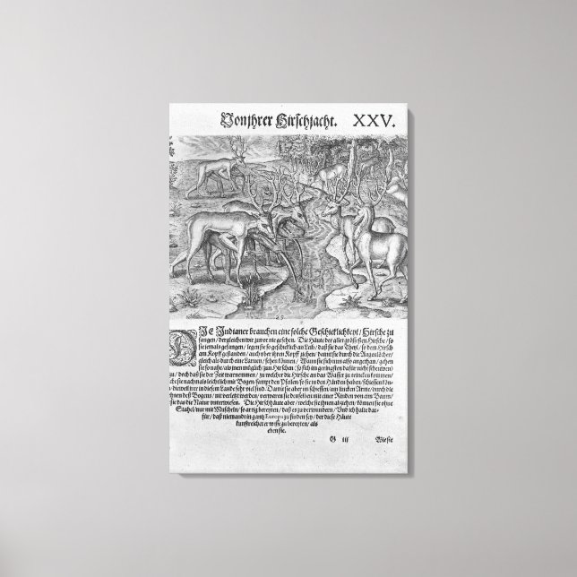 Florida Indians jakt på hjort Canvastryck (Framsida)