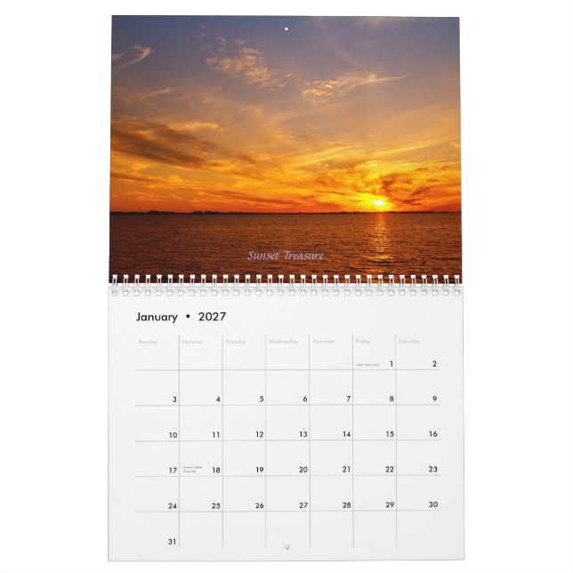 Florida intensiva solnedgångar kalender (Jan 2027)