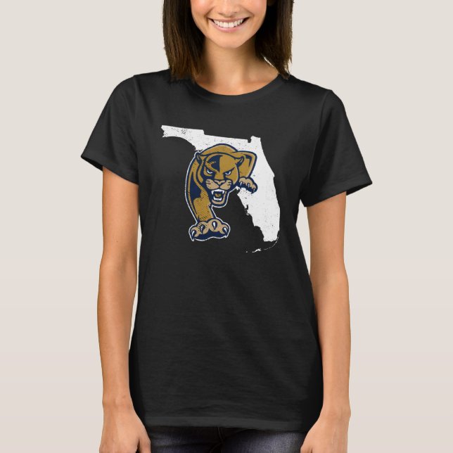 Florida International FIU Panthers State Shape T Shirt (Framsida)