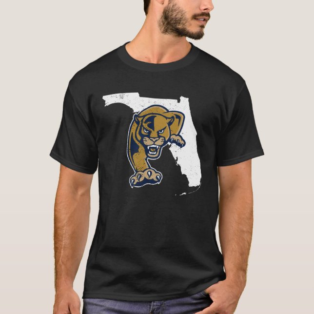 Florida International FIU Panthers State Shape T Shirt (Framsida)