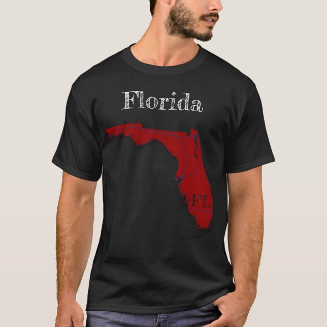 Florida Interstate [Berry Red Design] T Shirt (Framsida)