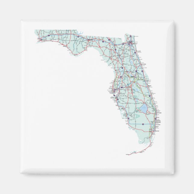 Florida Interstate Karta Magnet (Framsidan)