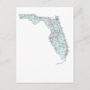 Florida Interstate Karta vycard Vykort