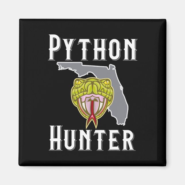 Florida InvInvInvInvasivt Pythons Hunting Magnet (Framsidan)