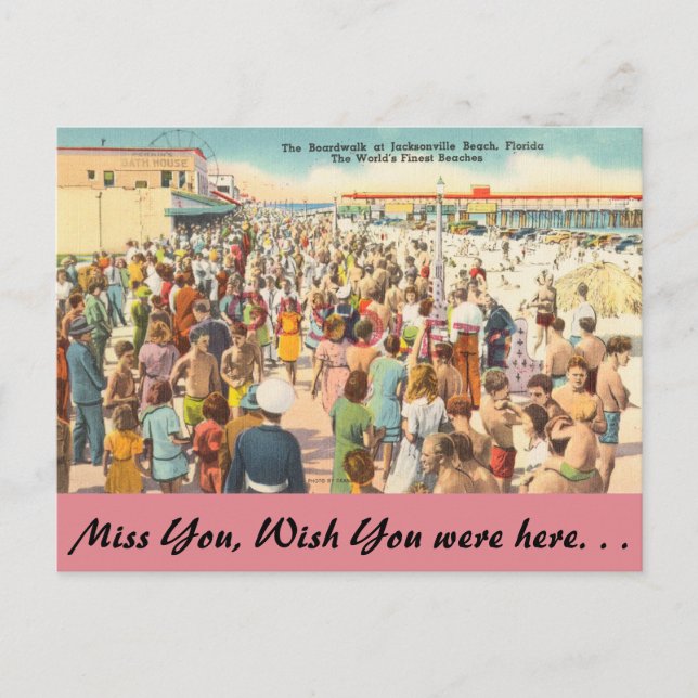 Florida, Jacksonville, Beach Amusements Vykort (Framsida)