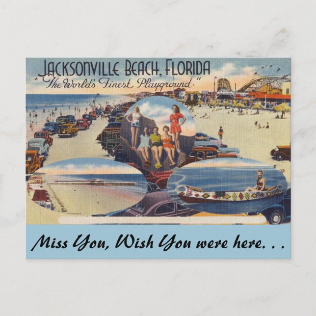 Florida, Jacksonville, Beach Scenes Vykort (Framsida)