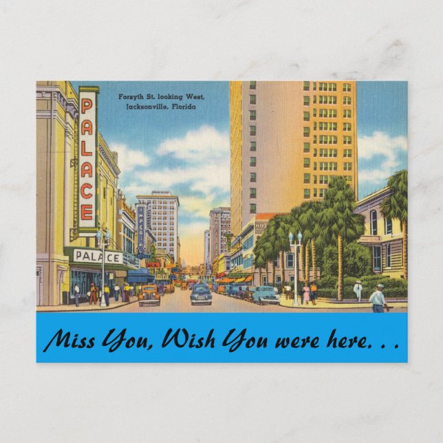 Florida, Jacksonville, Forsyth St. Vykort (Framsida)