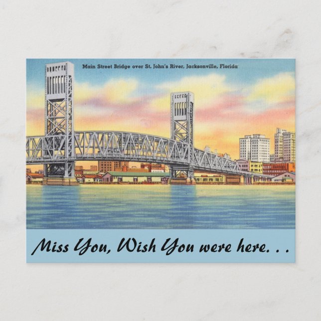 Florida, Jacksonville, Main St. Bridge Vykort (Framsida)