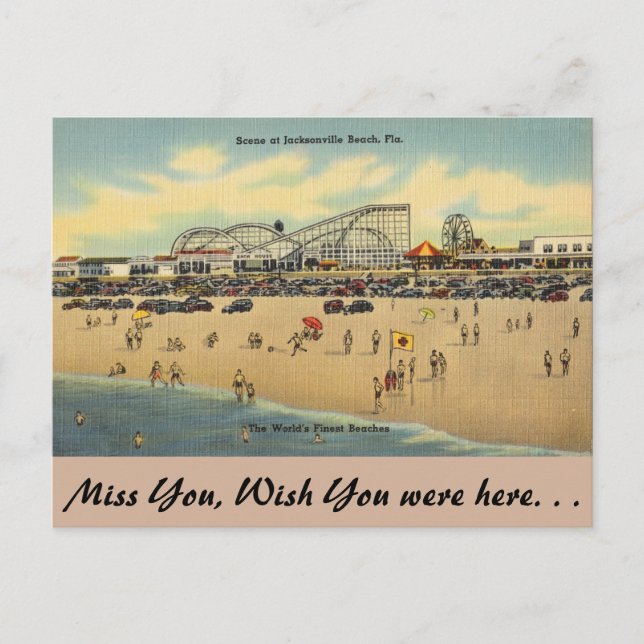 Florida, Jacksonville, världens bästa stränder. Vykort (Framsida)