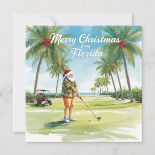Florida jul Santa golfar Julkort