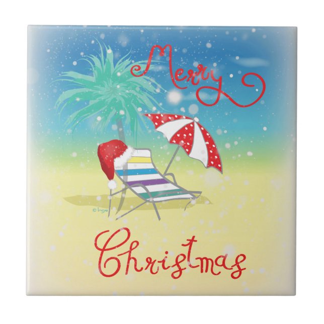 Florida-Julfirande med Snurr på - Mysig Kakelplatta (Framsidan)