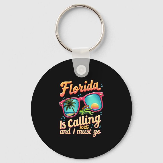 Florida kallar och jag måste åka sommarvibes Flor Nyckelring (Framsida)