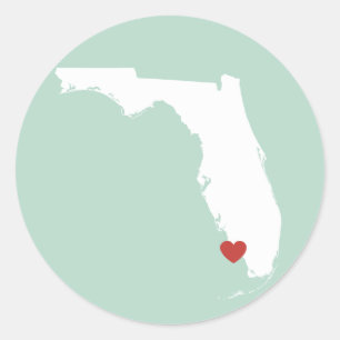 Florida Kärlek - Anpassade Sticker Runt Klistermärke