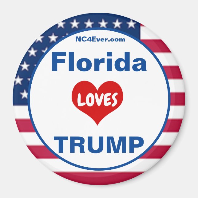 Florida KÄRLEK TRUMP Patriotic Fridge Magnet (Framsidan)
