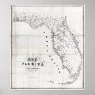 Florida karta 1837 poster