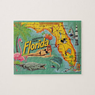 Florida Karta 8x10 Jigszawa Puzzle Pussel