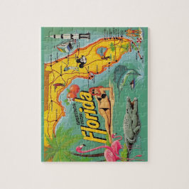 Florida Karta 8x10 Jigszawa Puzzle Pussel