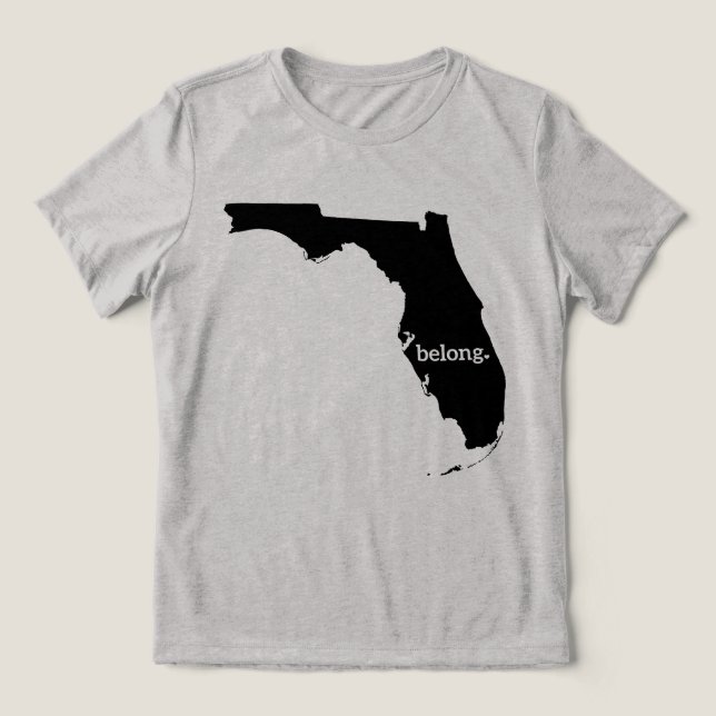 Florida Karta Belong Minimalist State Pride T Shirt (Design Framsida)