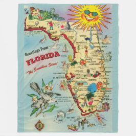 Florida Karta Fleece Blanket