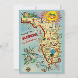 Florida Karta Flytta Announcement Inbjudningar