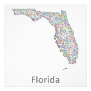 Florida karta fototryck