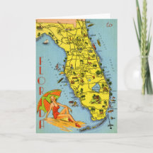 Florida Karta Greeting Card